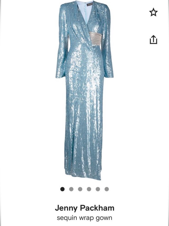 Jenny Packham Dresses & Skirts - Jenny Packham Ice Blue Sequin Wrap Gown